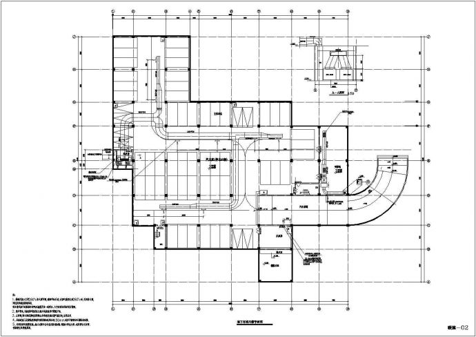 某影剧院中央空调暖通系统CAD施工示意图_图1