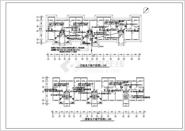 【天津】某煤矿家属住宅楼电气设计图纸-图二