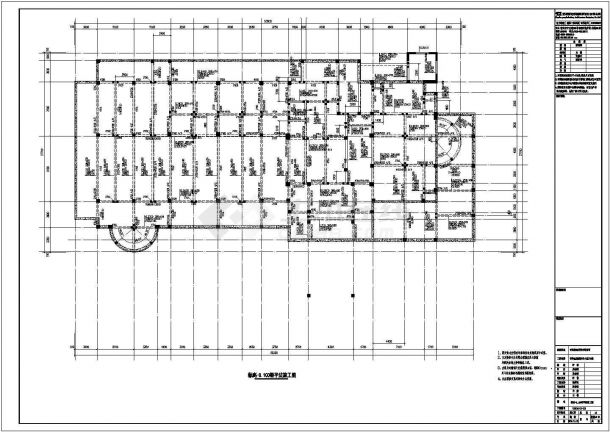 三层剪力墙结构别墅结构施工图（6度抗震）-图二