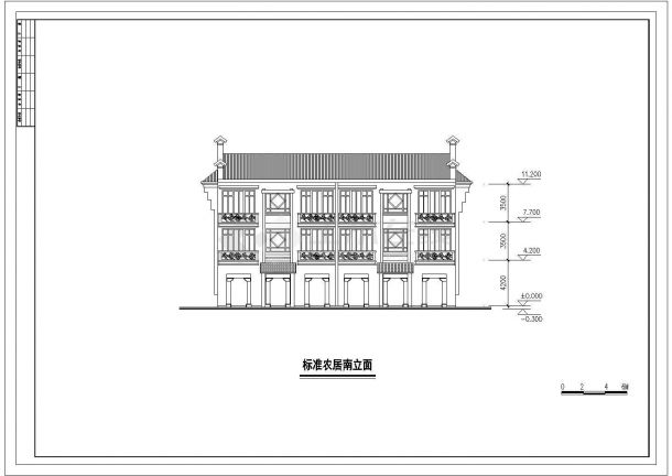 某地区古建商业街住宅平立面建筑图-图一