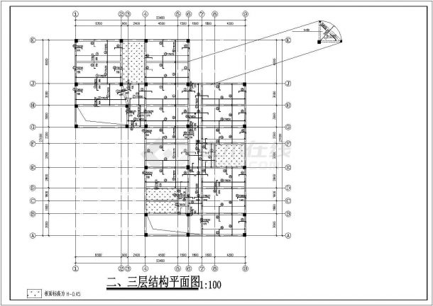 三层框架结构幼儿园结构施工图（桩基础）-图二