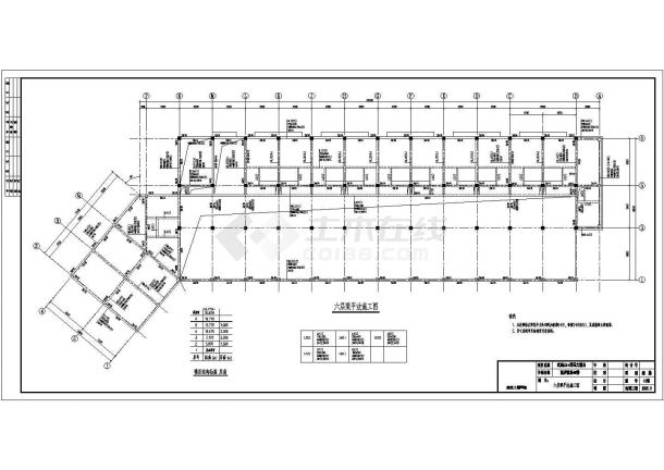 六层框架结构酒店客房结构施工图（桩基础坡屋面）-图一