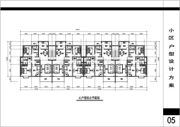 某三室两厅两卫小区户型建筑设计方案-图二