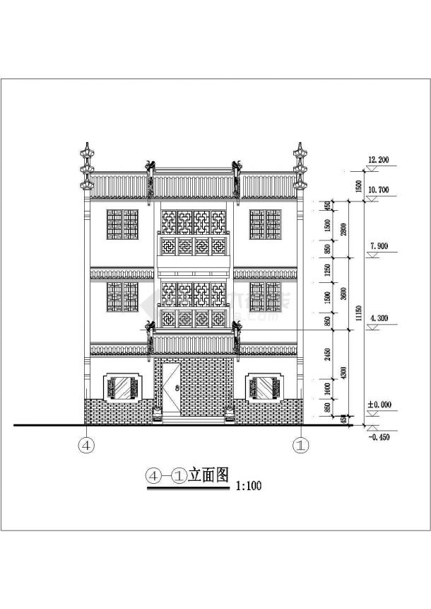 某徽派民居户型设计图 （共5张）-图一