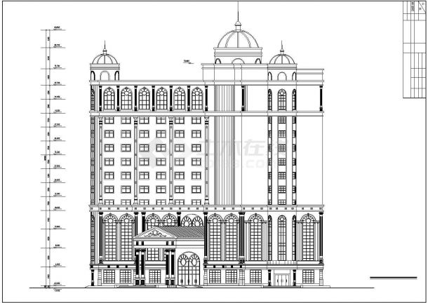某框剪结构十三层大酒店建筑设计方案-图一
