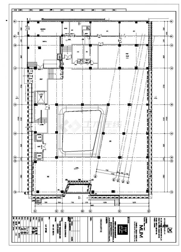 钢结构雨棚平面设计图-图一