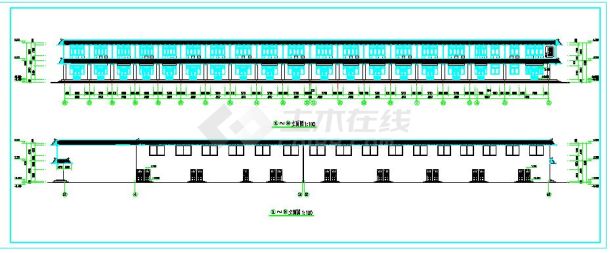 某仿古建筑二层门市施工图（共6张）-图一