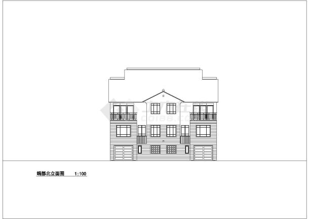 某市连排高档别墅建筑设计图纸（共6张）-图二