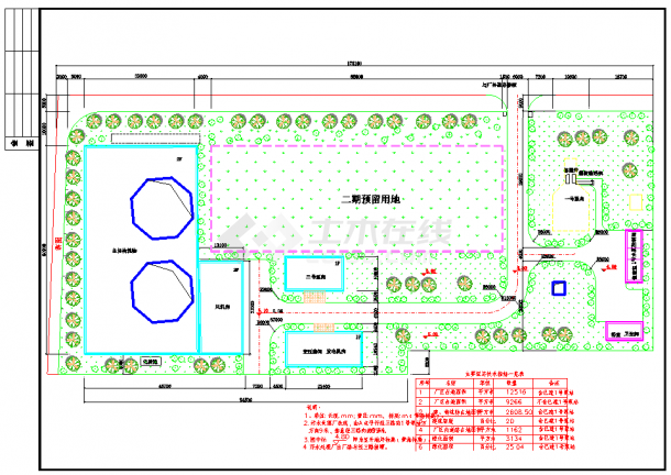 污水处理厂平面规划图（含设计说明）-图一