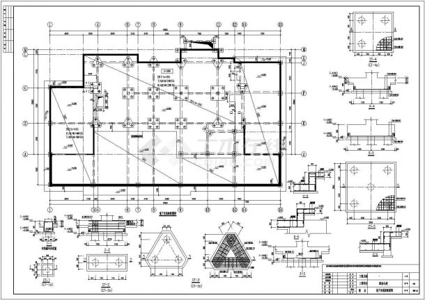 三层桩基础框架结构中学食堂结构施工图-图二