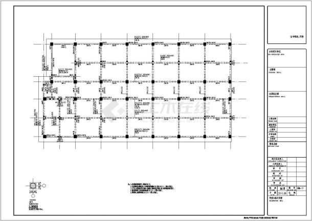 民族中学六层框架普通教室结构施工图-图二