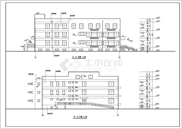 某大学三层食堂建筑施工图纸（含地下仓库）-图二