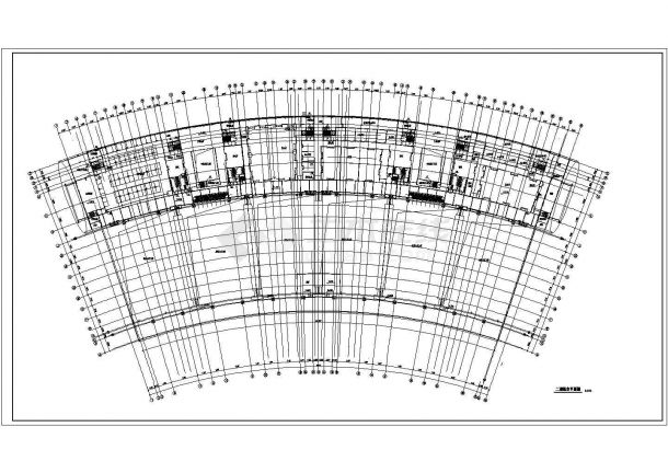 某两层扇形会展中心建筑设计施工图-图一