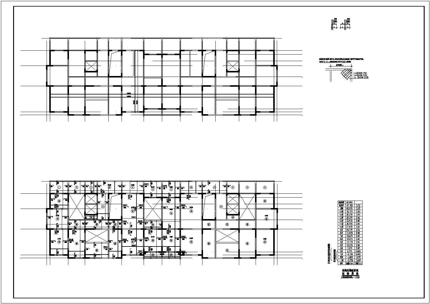 15层剪力墙住宅结构CAD平面布置参考图
