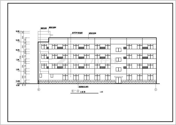 某地四层临街宾馆建筑设计施工图纸-图二