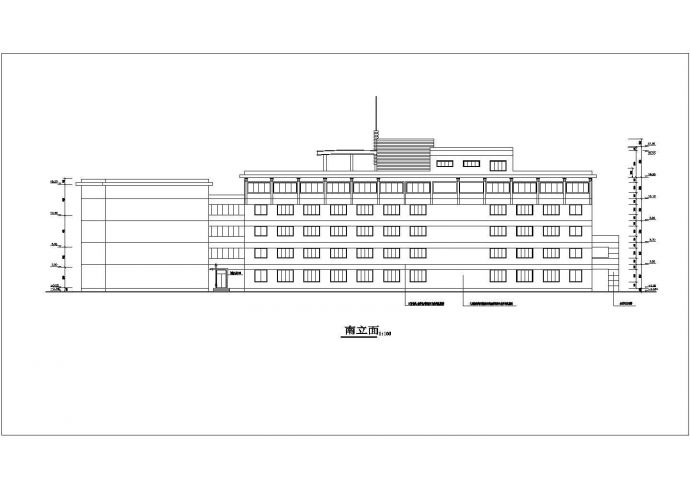 五层局部六层框架结构宾馆建筑设计图纸含详图_图1