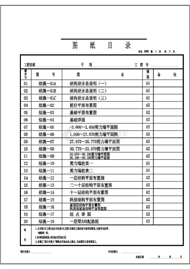 11层剪力墙结构带阁楼住宅结构施工图（桩基础）-图一