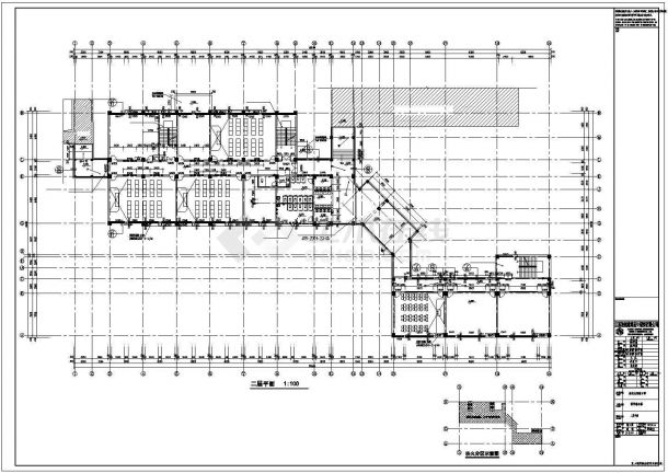 [江苏]6301.33㎡六层框架结构瓦屋面县级中学教学综合楼建筑施工图VIP-图二