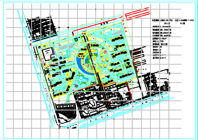 南方某大型住宅区建筑规划设计图纸_图1