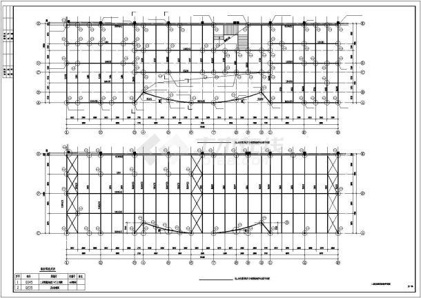 某地二层全钢建筑结构展示厅施工图-图二