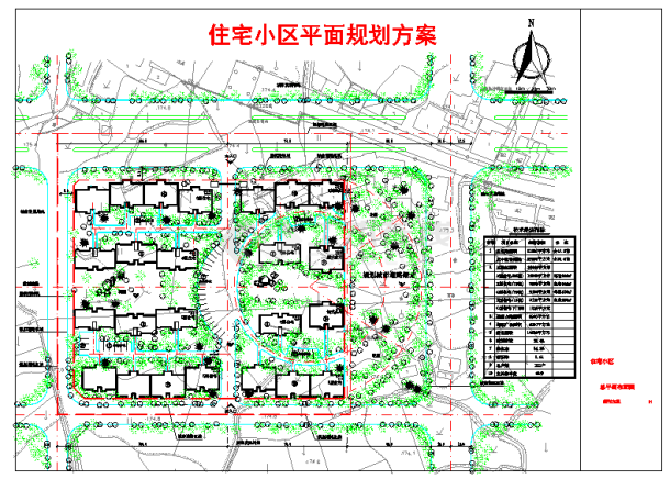 北方某住宅区平面规划详细设计图纸-图一