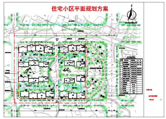 北方某住宅区平面规划详细设计图纸_图1