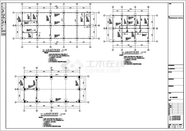 二层框架结构钢屋盖仓库结构施工图（带吊车）-图二