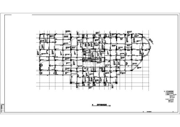 16层框架核心筒住宅结构施工图（8度抗震）-图一