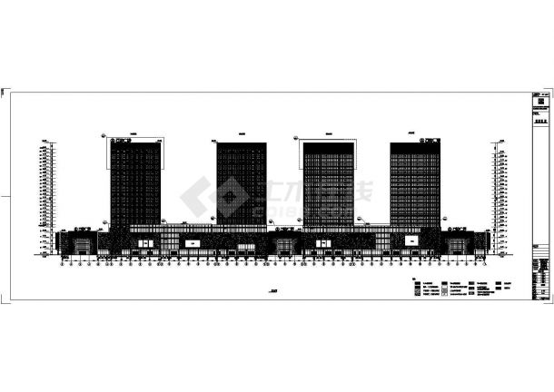 【河北】超高层框架结构幕墙商业综合体建筑施工图-图一