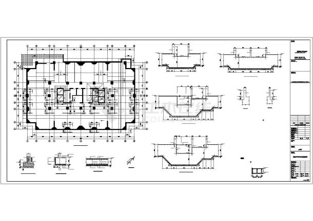 23层混凝土框架核心筒住宅结构施工图(筏板基础)-图二