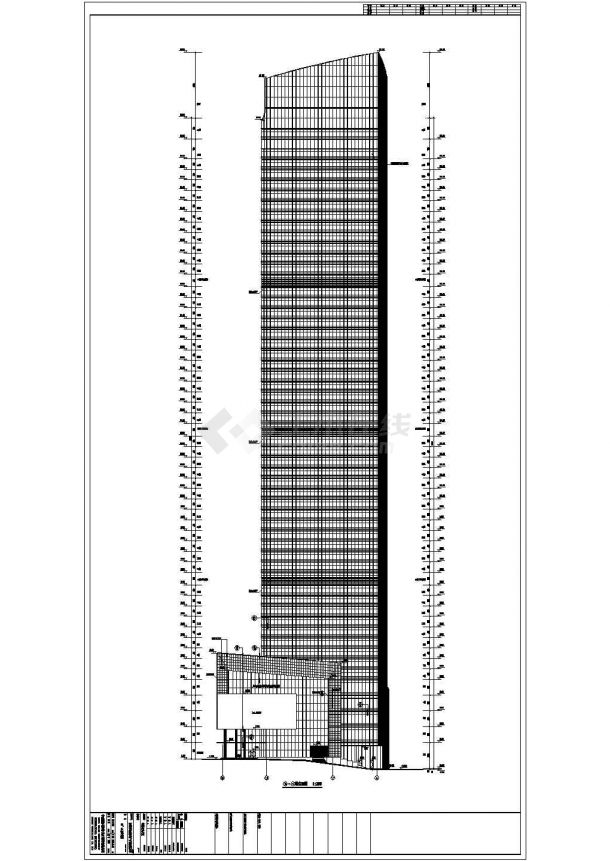 【深圳】超高层框架筒体结构节能型办公综合楼建筑施工图（含效果图）-图二