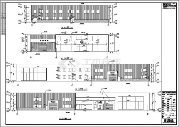 【安徽】两层钢结构带维修车间4S汽车店建筑施工图（含水暖电）-图一