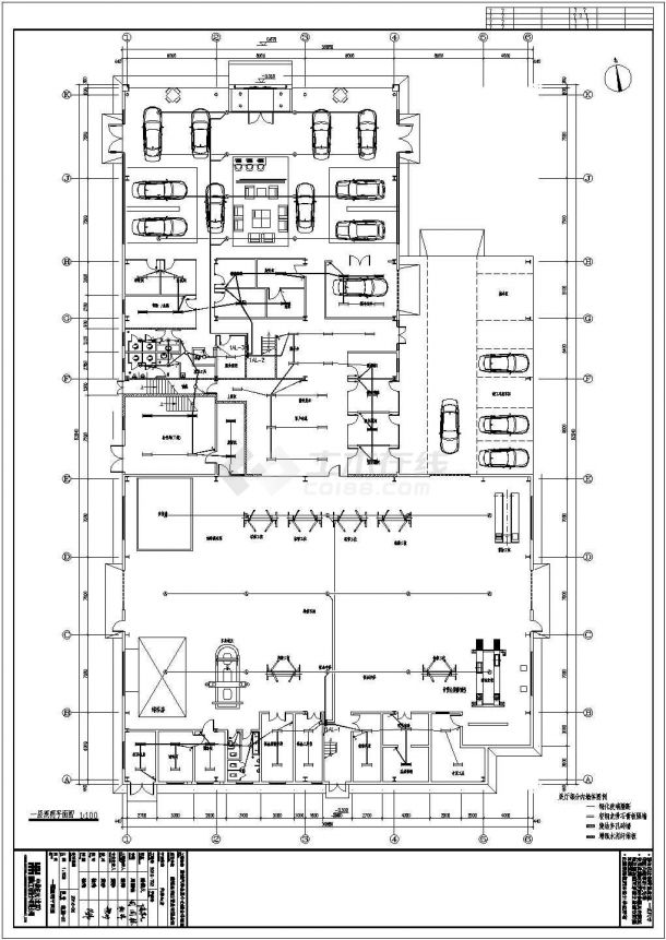 【安徽】两层钢结构带维修车间4S汽车店建筑施工图（含水暖电）-图二