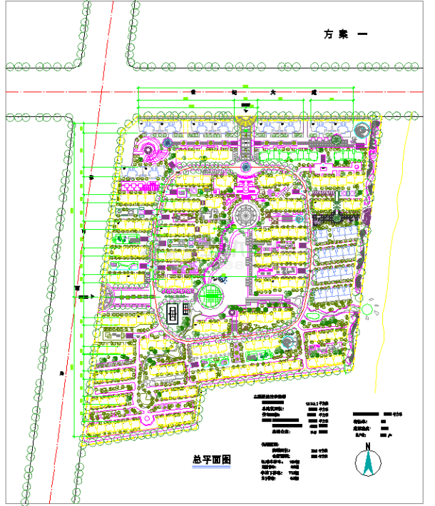 南方某小区建筑总平面规划设计图纸-图一