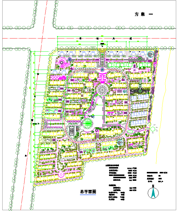 南方某小区建筑总平面规划设计图纸_图1