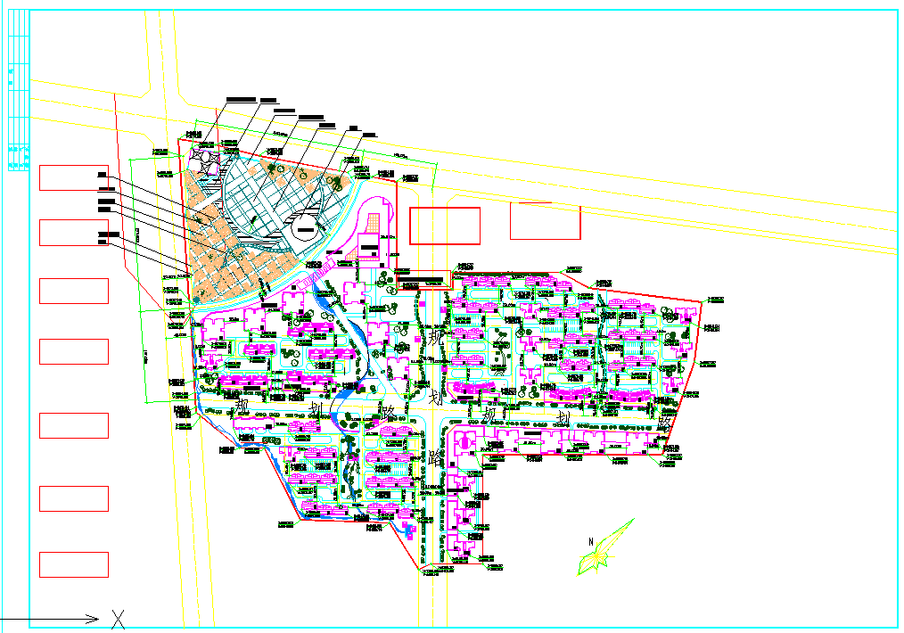 【江苏】某小区广场总平面详细规划图