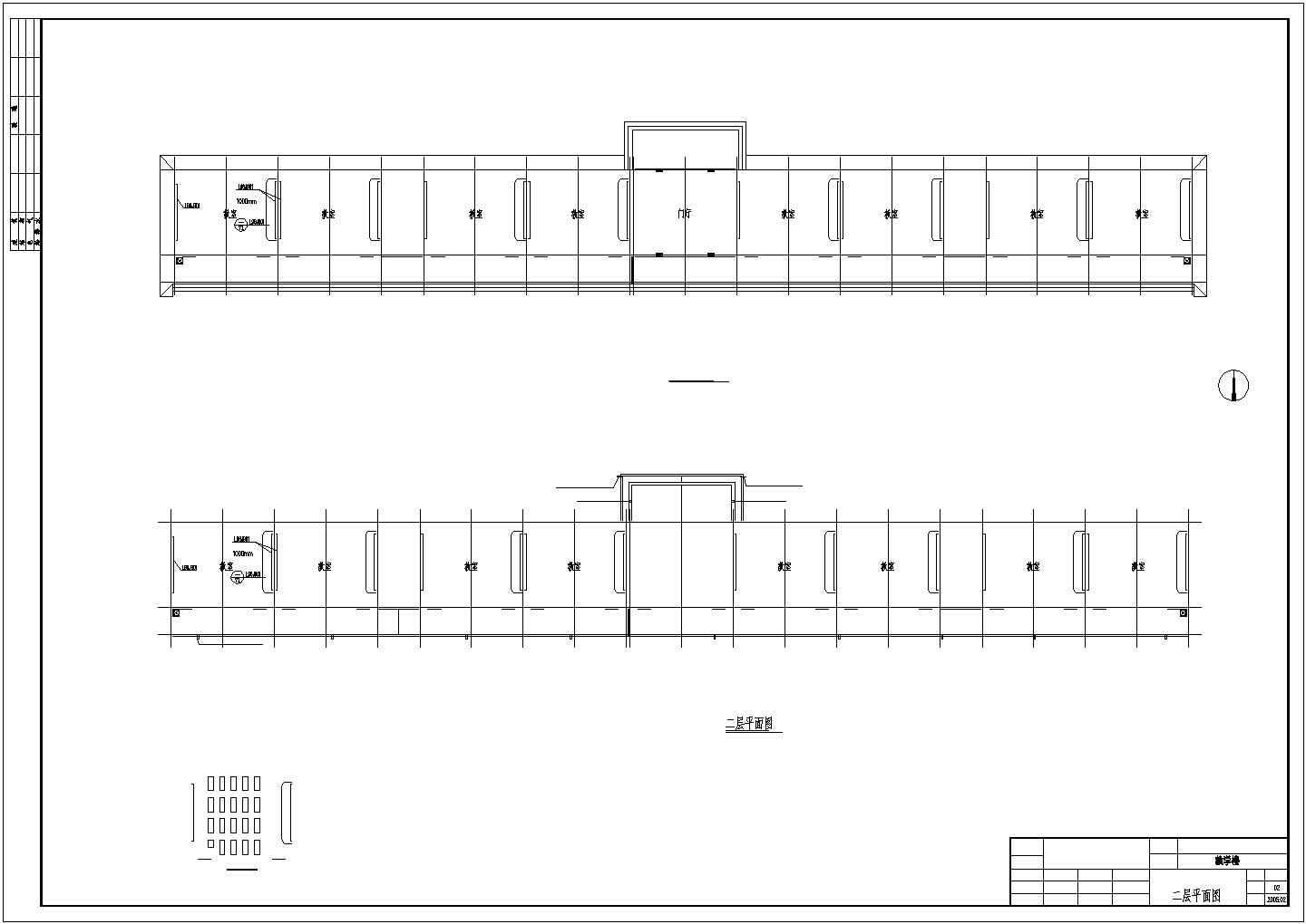 某地三层砖混教学楼建筑结构图（砌体结构条形基础）