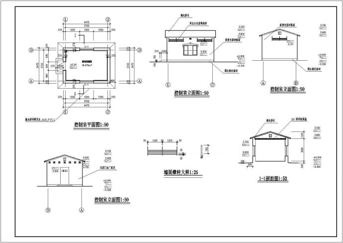 【上海市】某地小型广场建筑设计图纸_图1