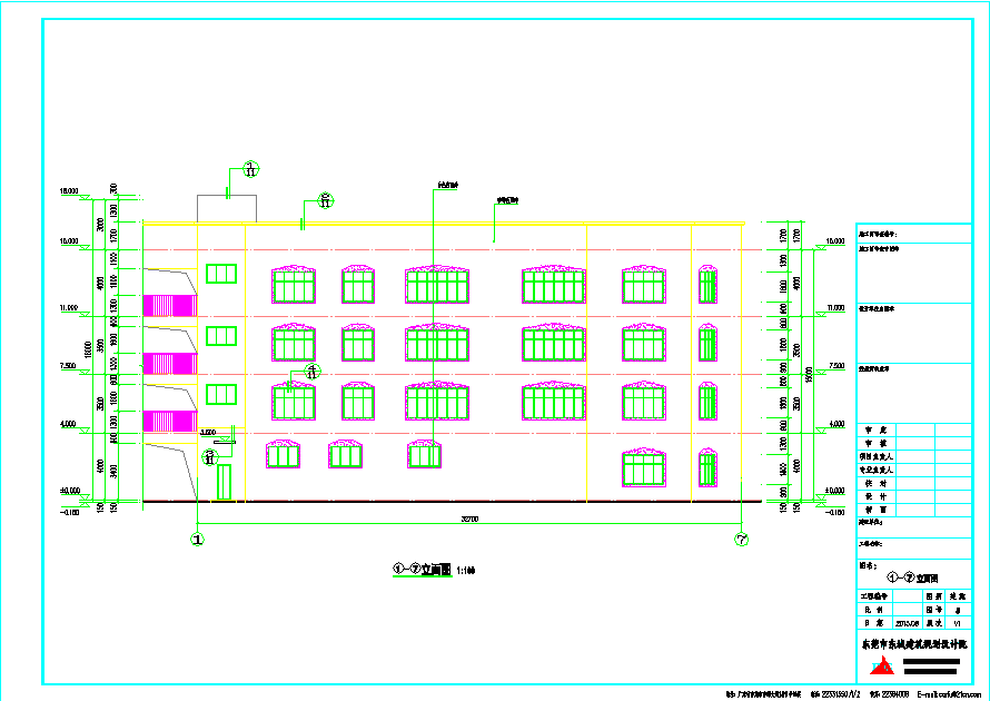 幼儿园建筑平立剖面CAD布置图