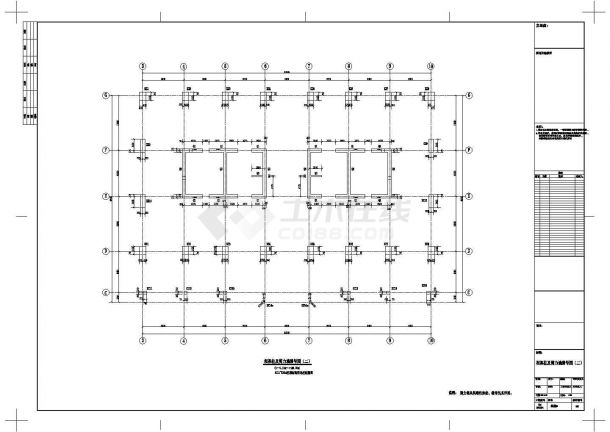 三十三层桩基础框筒结构办公楼结构施工图-图二