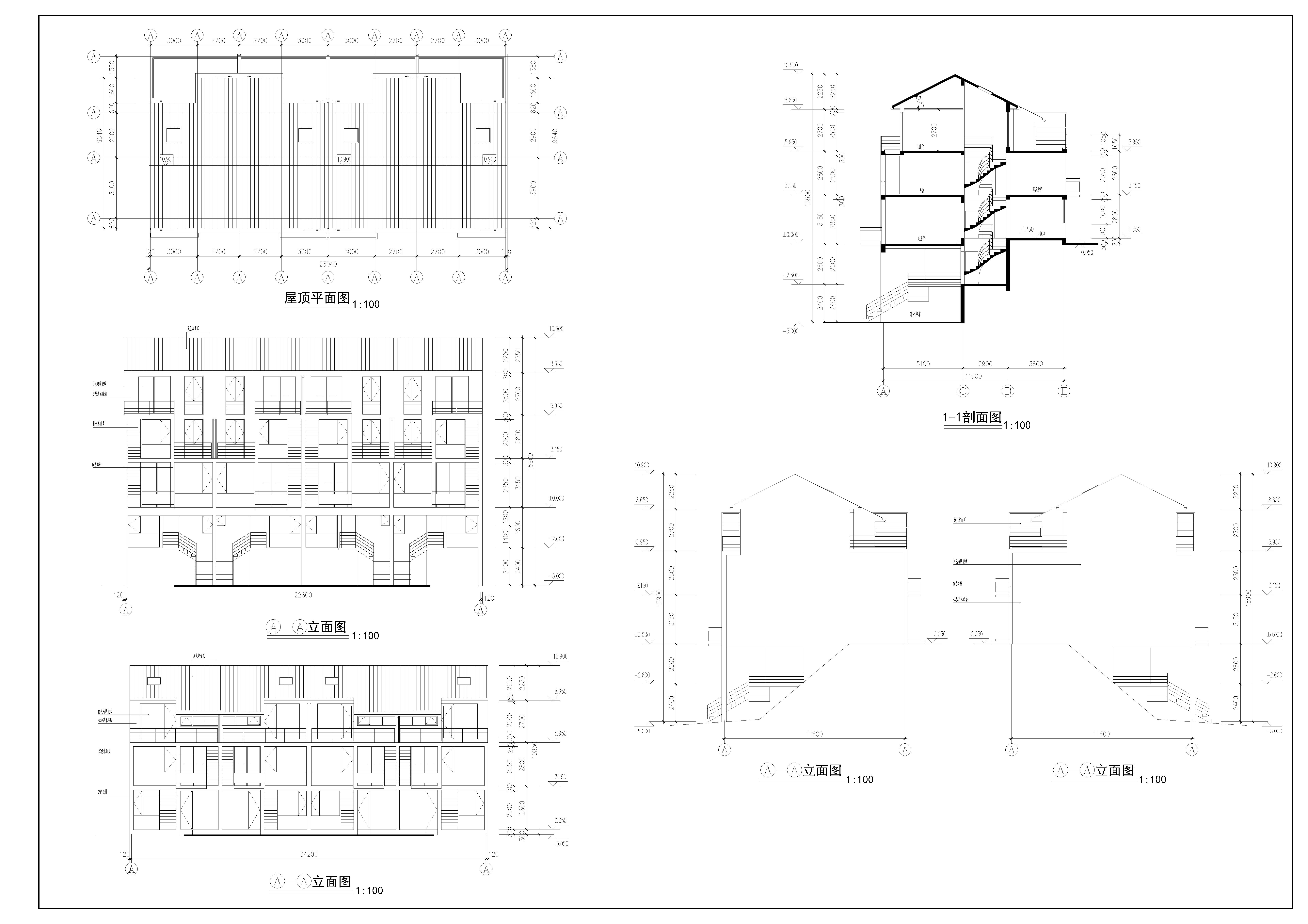 CAD多层住宅G建施图设计