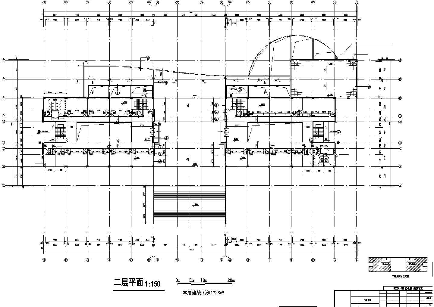 [广东]某药学院新校区11594㎡六层办公楼建筑施工图(有效果图)