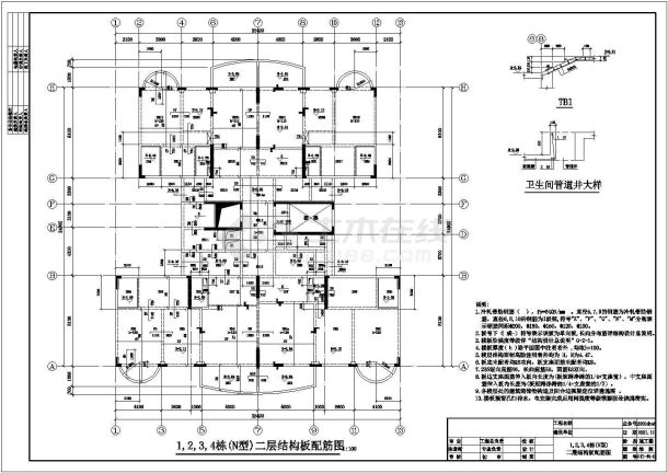 十四层框剪结构住宅楼结构施工图（桩基础）-图二