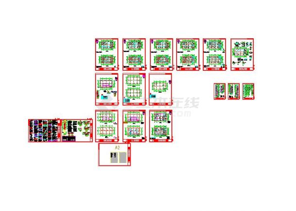 某d地大型办公楼结构图CAD施工图-图二