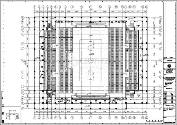 [江苏]5层大玻璃幕墙体育馆建筑设计施工图VIP-图二