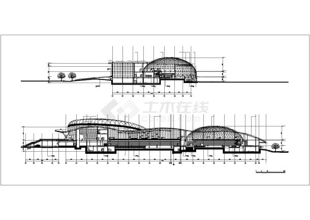 [山东]某现代30992㎡二层游泳馆建筑施工套图-图一