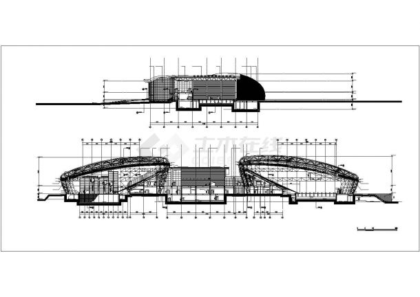[山东]某现代30992㎡二层游泳馆建筑施工套图-图二