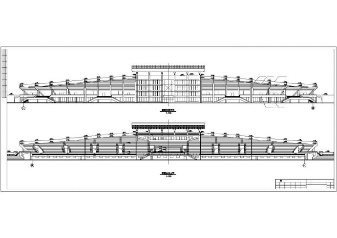 西北某科技大学6952㎡四层体育场建筑结构水暖电施工图_图1