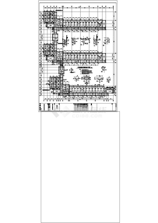 7度抗震框架中学教学楼结构施工图（五层桩基础）-图一