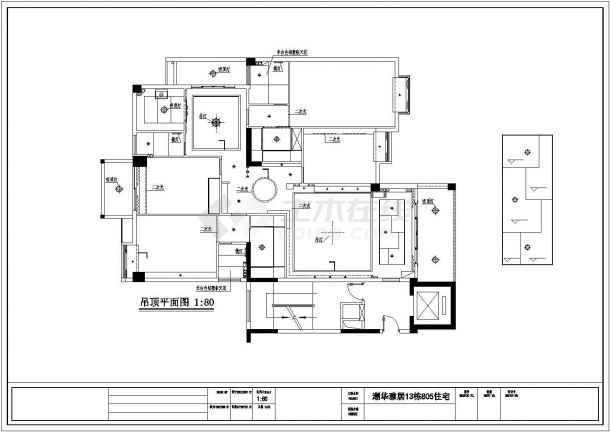 某住宅样品房室内装修设计图（共11张）-图二